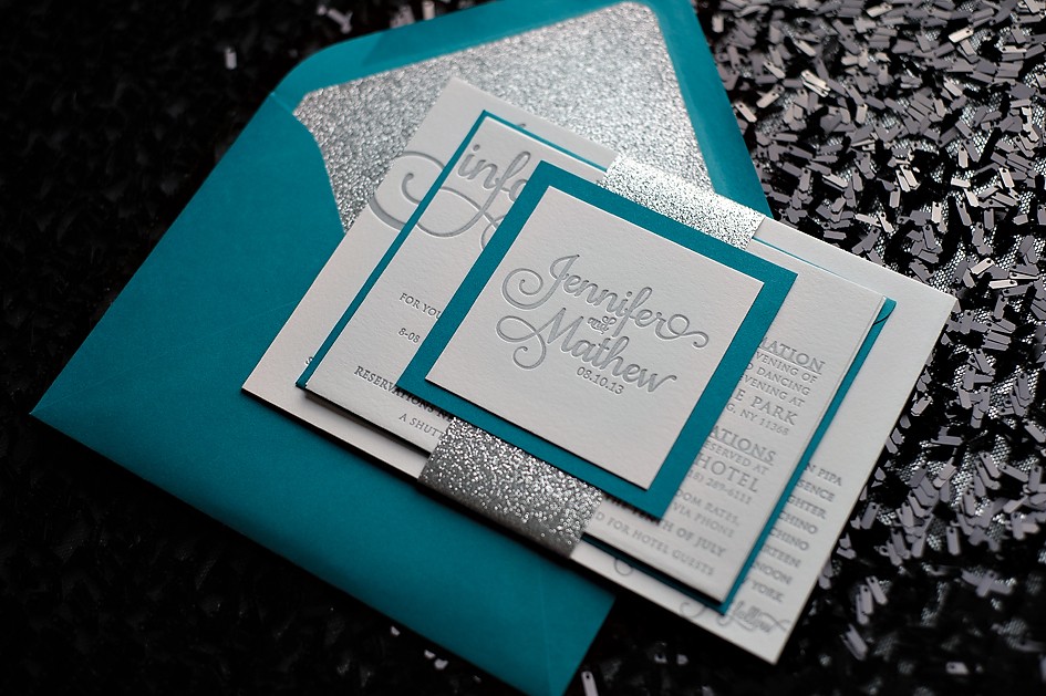 Custom Glitter Wedding Invitation