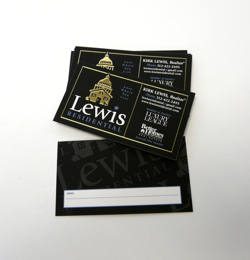 Business Card for Realtor with Raised Gold Foil