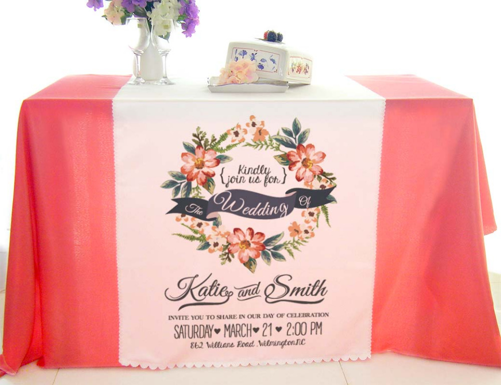 Custom Printed Tablecloths and Wedding Table Runners