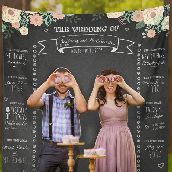 Custom Printed Wedding Event Backdrop for Photobooth