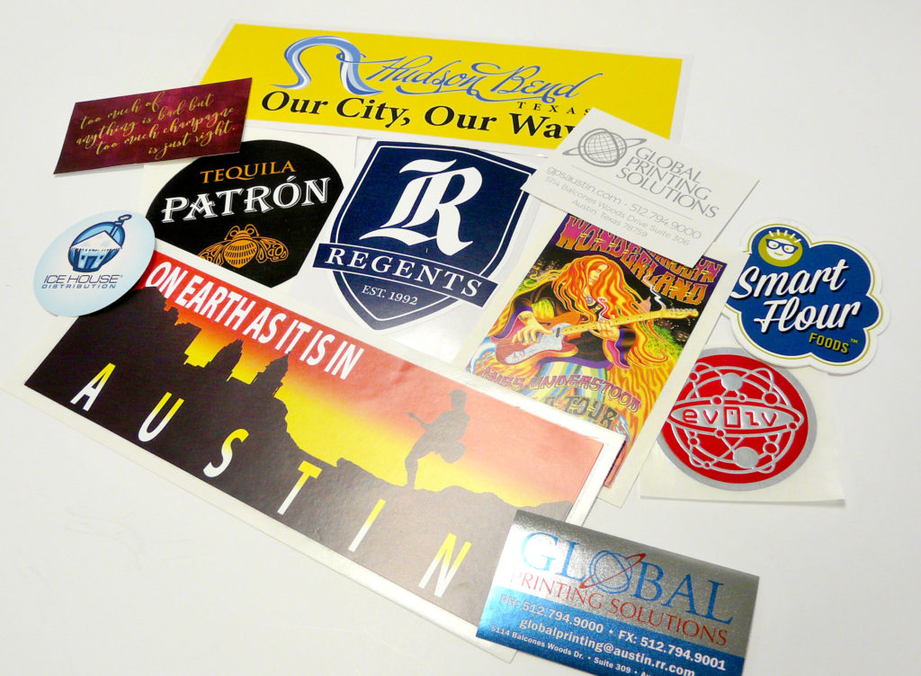Custom Printed Stickers from Global Printing Solutions in Austin Texas