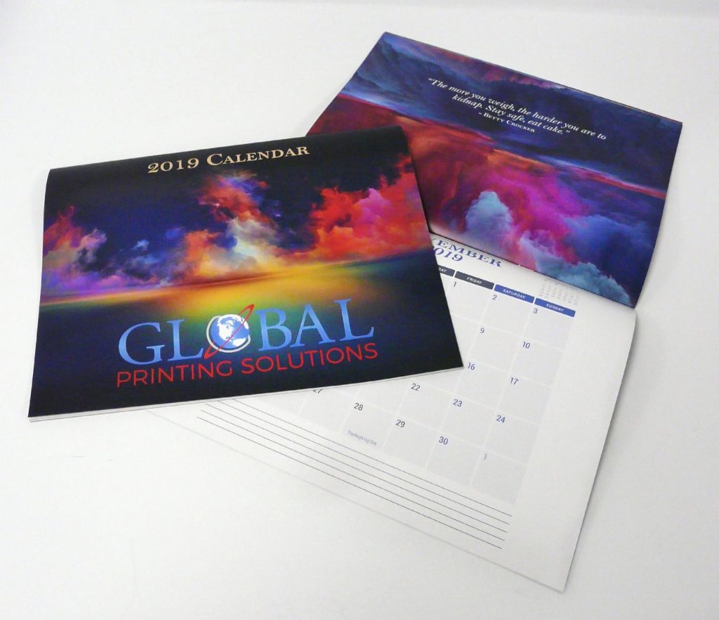 Custom Printed  2019 Business Calendars by Global Printing in Austin Texas