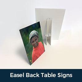 Easel Back Signs Table Sign
